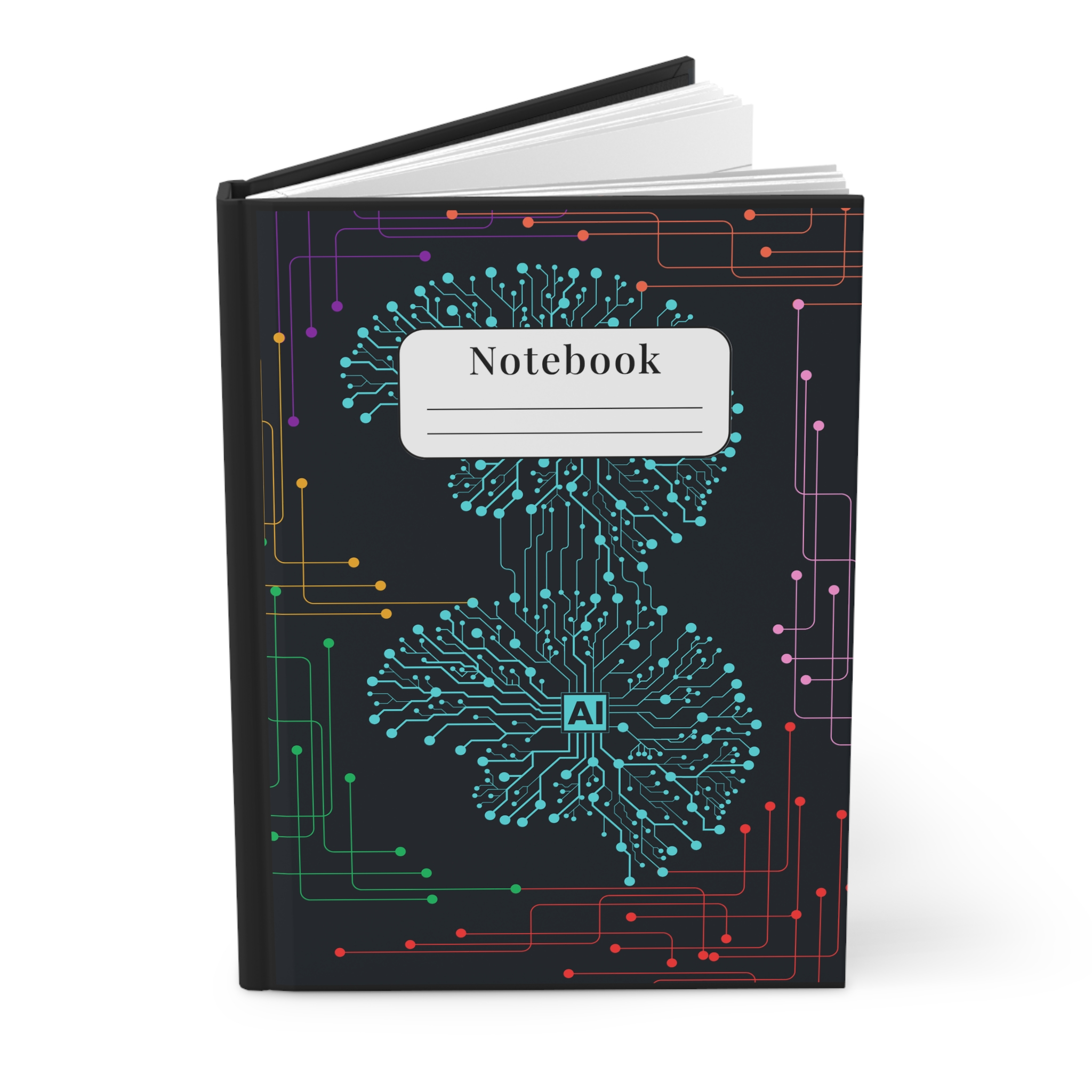 AI-Themed Hardcover Notebook/Journal